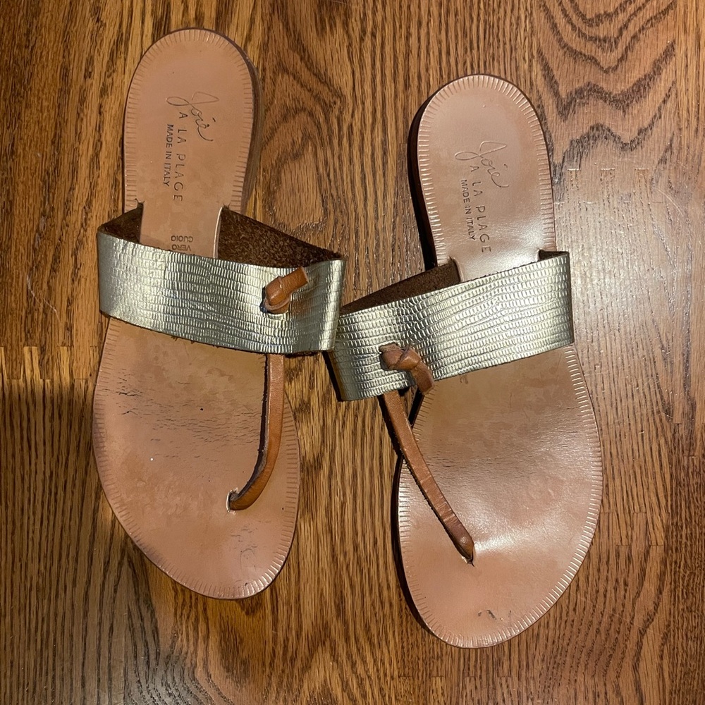 Joie Vero Cuoio Gold Slide Sandals